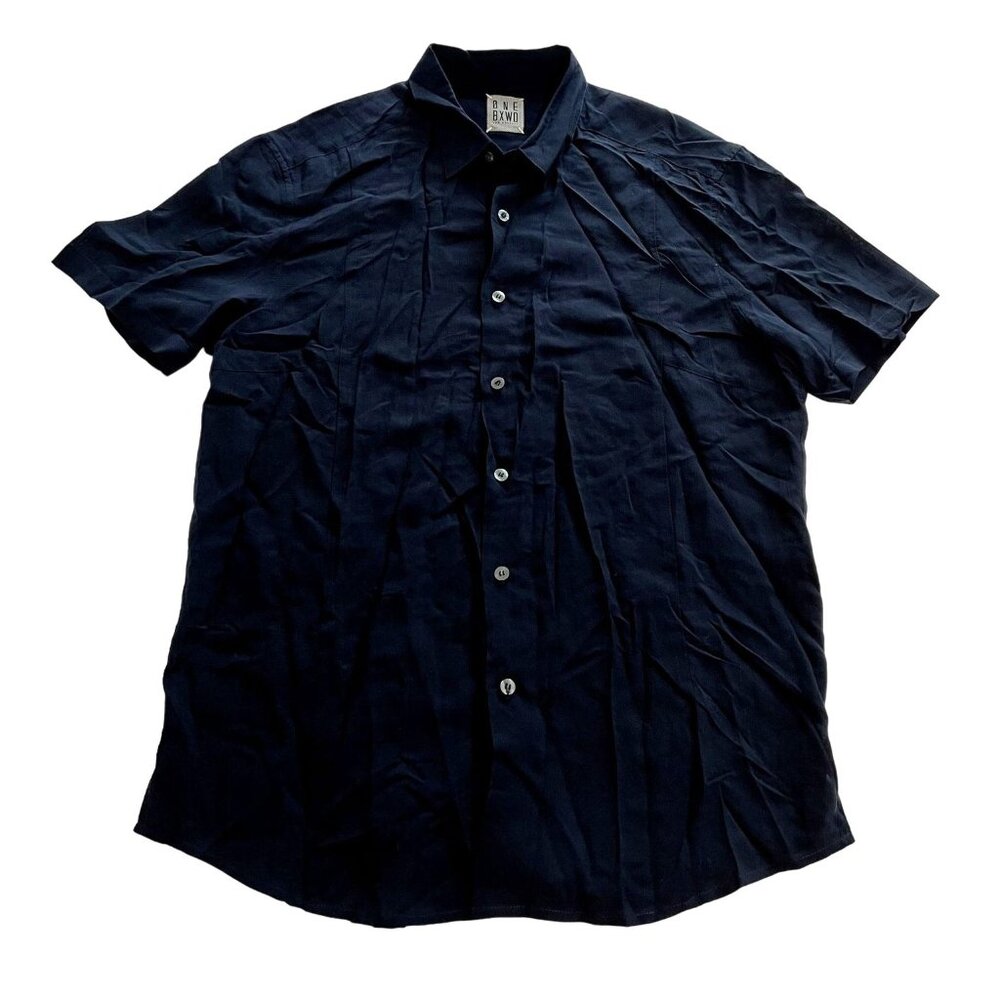 One Bxwd Button Up Shirt in Navy Blue